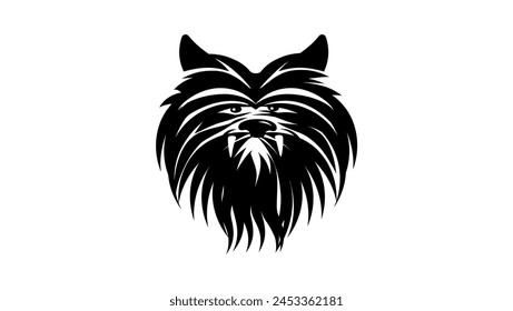 Werewolf emblem, black isolated silhouette