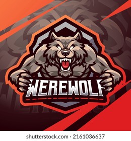 Werewolf esport mascot logo design