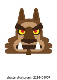 Werewolf Face Simple Vector Drawing