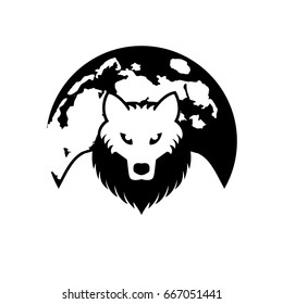 Werewolf Full Moon Badge / Emblem Monochrome