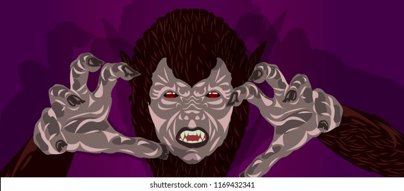 werewolf Halloween werewolf costume design reaching out hands to grab you