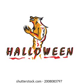 Werewolf halloween fest poster vector