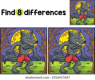 Werewolf Halloween Find The Differences