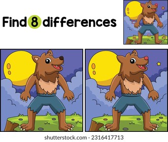 Werewolf Halloween Find The Differences