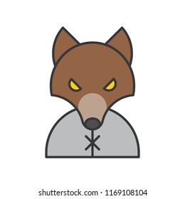 werewolf, Halloween related icon, outline design editable stroke