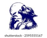 Werewolf hand drawn sketch vector
