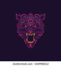 Werewolf Head Logo Vector Illustration