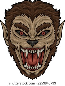 werewolf head vector in eps format file