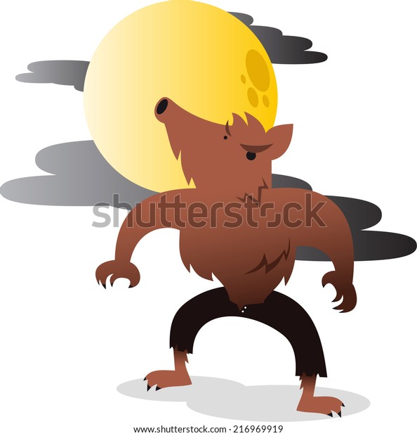 Werewolf
howling at the moon vector cartoon
illustration