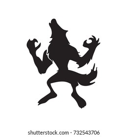 Werewolf Howling Silhouette Vector