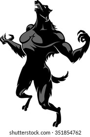 Werewolf Howling-Fictional Beast transformation in the shadows