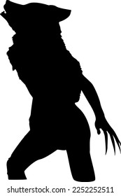 Werewolf Humanoid Howling Stance Silhouette 