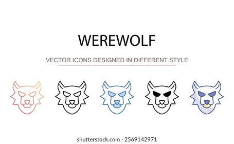 Werewolf icon design with white background stock illustration