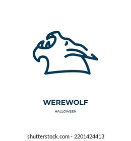 Werewolf icon. Linear vector illustration from halloween collection. Outline werewolf icon vector. Thin line symbol for use on web and mobile apps, logo, print media.