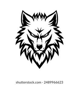 werewolf icon or modern line symbol. Vector line art and icon design with bold outline. Black and white Pixel Perfect minimalistic symbol isolated white background. Silhouette simple thin sign