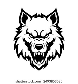 werewolf icon or modern line symbol. Vector line art and icon design with bold outline. Black and white Pixel Perfect minimalistic symbol isolated white background. Silhouette simple thin sign