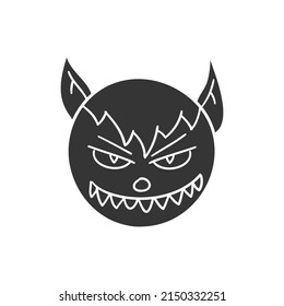 Werewolf Icon Silhouette Illustration. Halloween Creatures Vector Graphic Pictogram Symbol Clip Art. Doodle Sketch Black Sign.