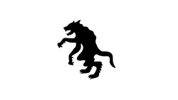 Werewolf Isolated Black Silhouette, High Quality Vector
