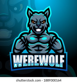 Werewolf mascot esport logo design
