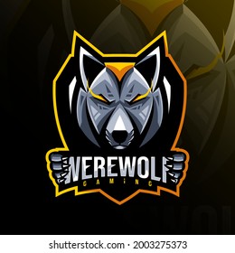 Werewolf mascot logo esport template design