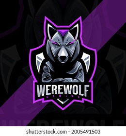 Werewolf mascot logo esport template