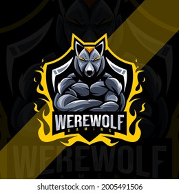 Werewolf mascot logo esport template