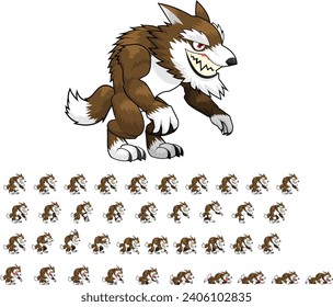 Werewolf Monster Animated Character Sprite