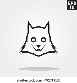 Werewolf monster face halloween icon in trendy flat style isolated on grey background. Id card symbol for your design, logo, UI. Vector illustration, EPS10.