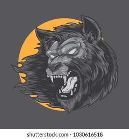 Werewolf Monster Vector Illustration.