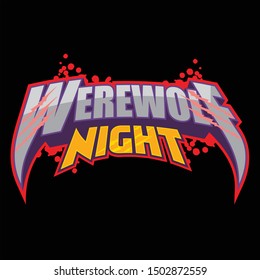 Werewolf night logo design template