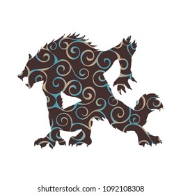 Werewolf pattern silhouette ancient mythology fantasy