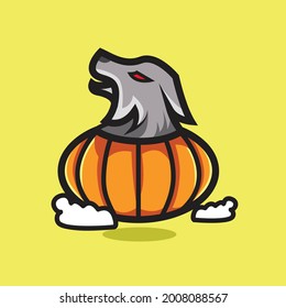 Werewolf in the pumpkin halloween fest vector