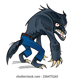 Werewolf - scary horrible ghoul in pants