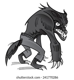 Werewolf - scary horrible ghoul in pants
