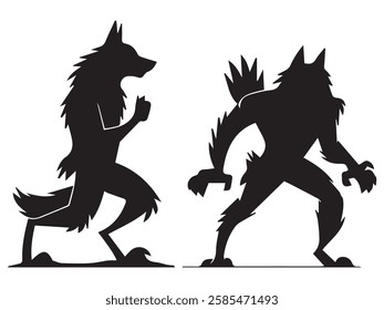 Werewolf Silhouette for Horror and Mythical Themes