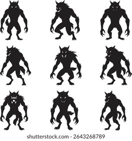 Werewolf silhouette vector style with white background