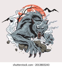 werewolf t shirt design, abstract background for design, business