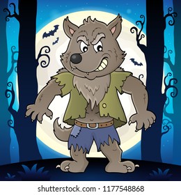 Werewolf topic image 2 - eps10 vector illustration.