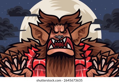 werewolf transformation in full moon