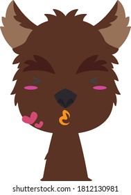 werewolf or wolf boy figure with facial gesture