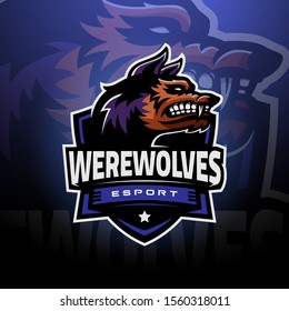 Werewolves head logo gaming esport