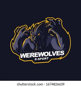 werewolves logo for e-sport gaming mascot logo