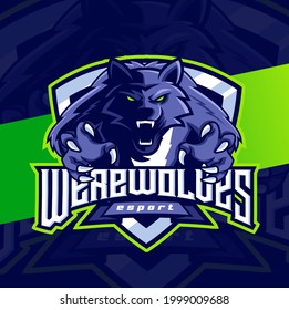 werewolves mascot esport logo character design for wolf gaming and sport