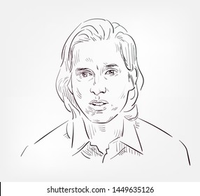 Wes Anderson Vector Sketch Portrait Face Famous