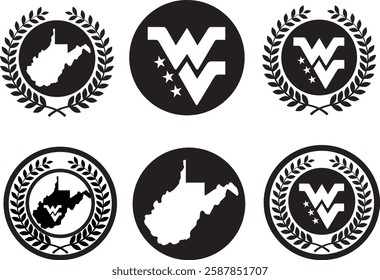 Wes Virginia Vector bundle, Clipart, Silhouette, Vector, icons, illustration, design.