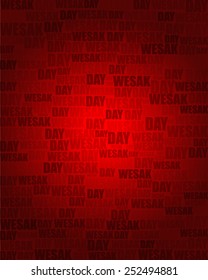 Wesak Day with same text on red gradient background.