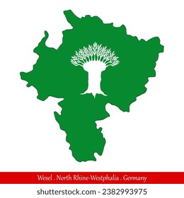 Wesel Flag - North Rhine-Westphalia,Germany (EPS)