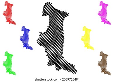 Wesermarsch district (Federal Republic of Germany, rural district, State of Lower Saxony) map vector illustration, scribble sketch Wesermarsch map