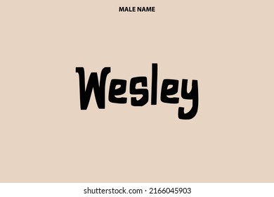 Wesley Cursive Typographical Text Name of Man 