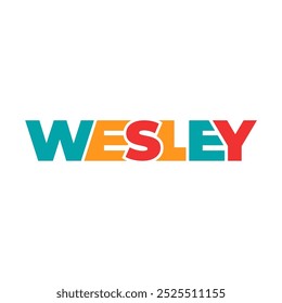 WESLEY name lettering text illustration vector typography